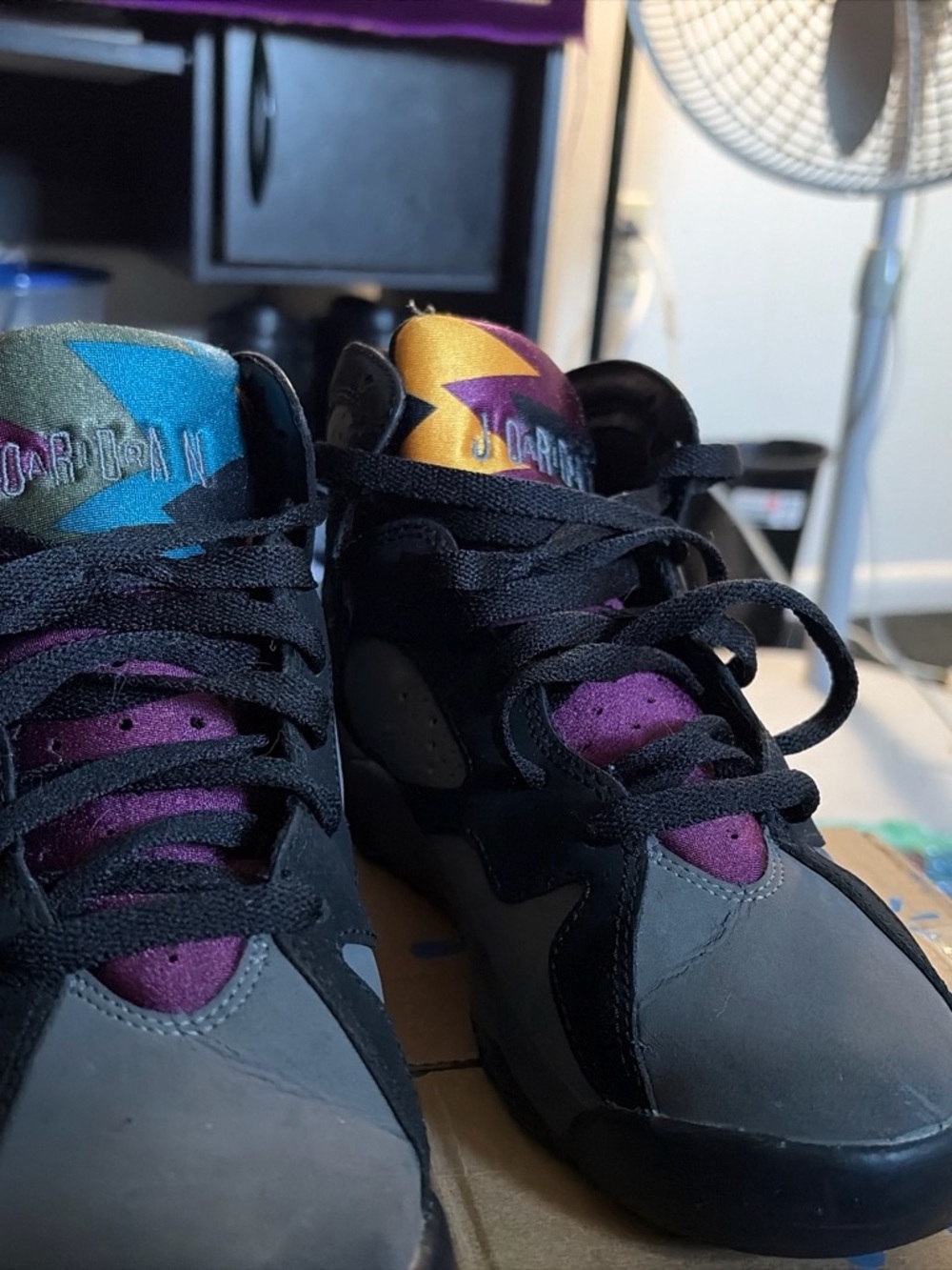 Air Jordan Style Kids' Sneakers in Black, Gray, Purple